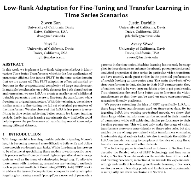 LoRA Time Series Transformer
